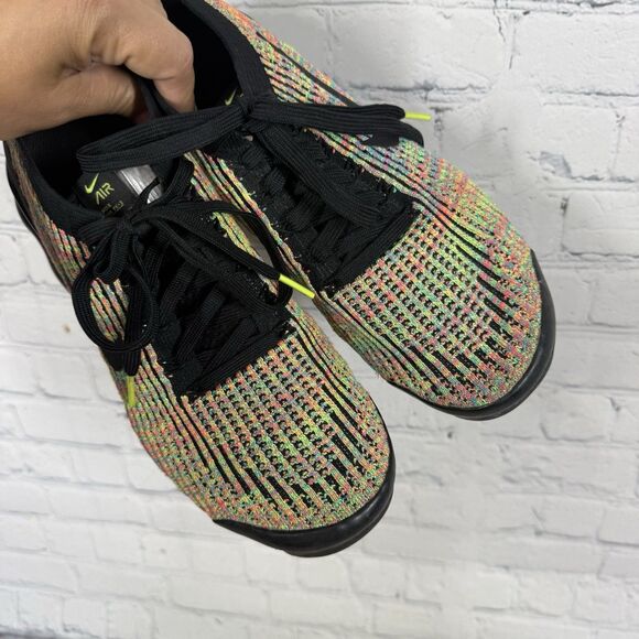 Nike Air VaporMax Flyknit 3 Men Size 8.5 Multicolor Neon Running Shoes main image 4
